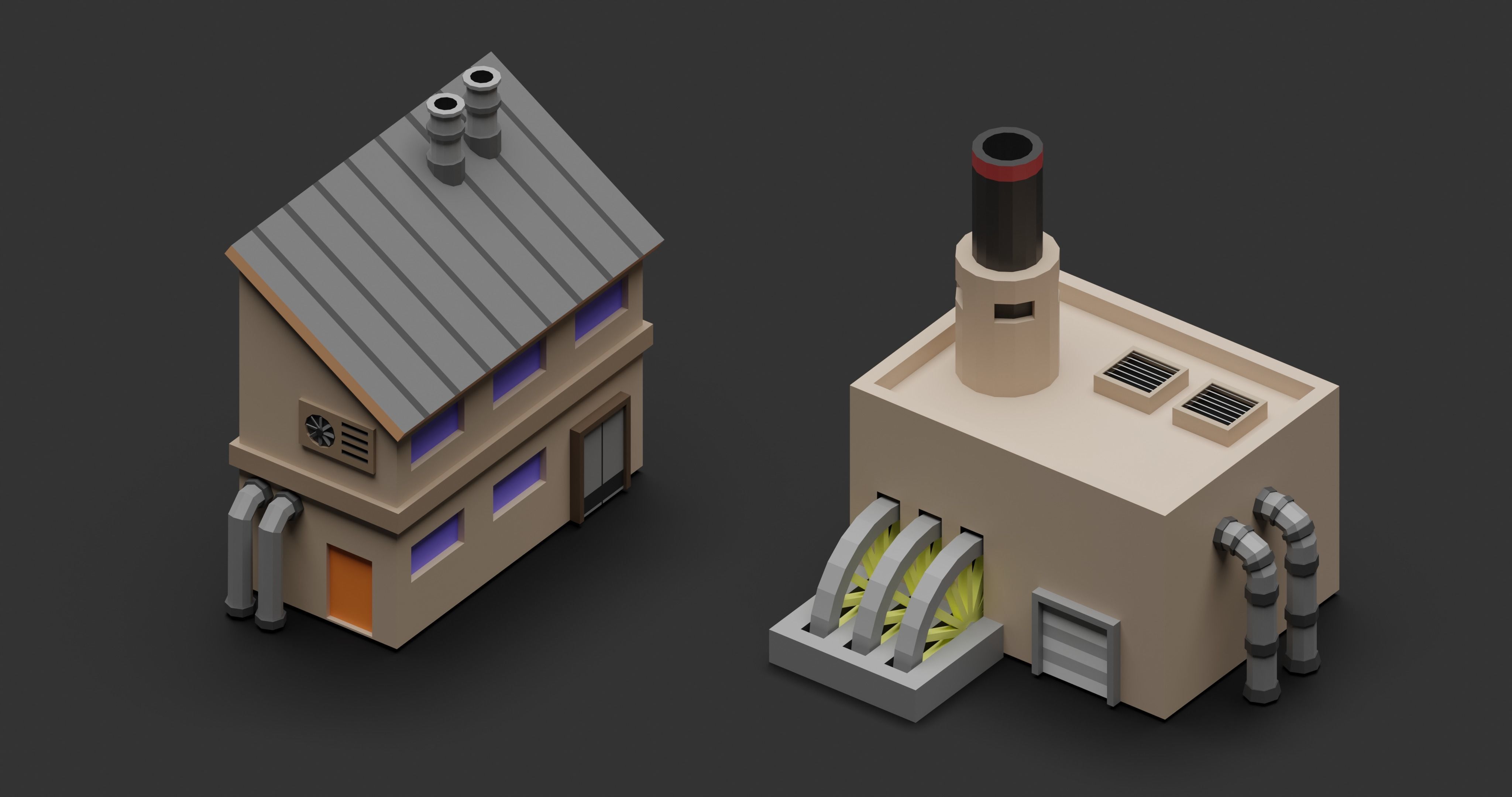 Industrial low poly asset Low-poly 3D model_11