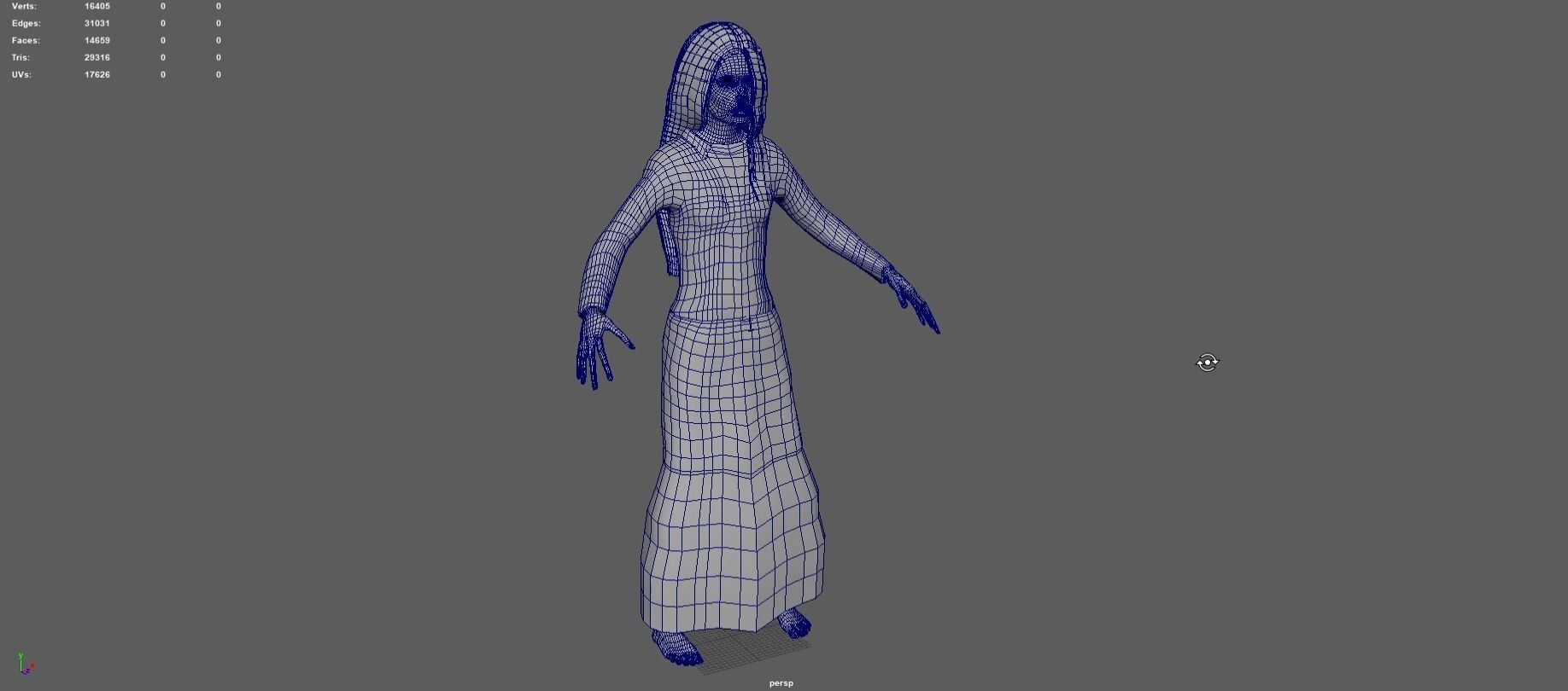 Female Ghost AR VR Low Poly Model Low-poly 3D model_3