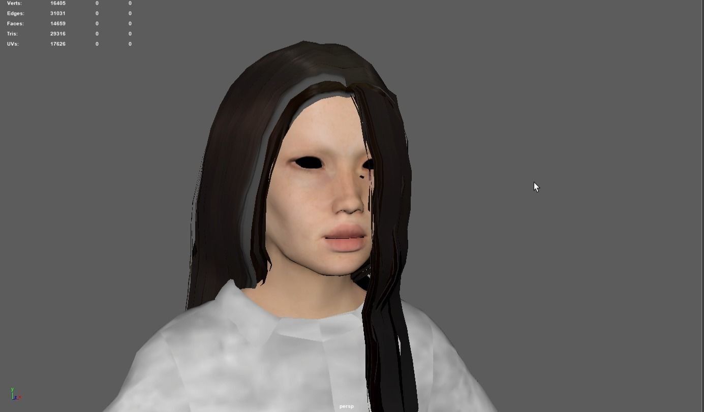 Female Ghost AR VR Low Poly Model Low-poly 3D model_9