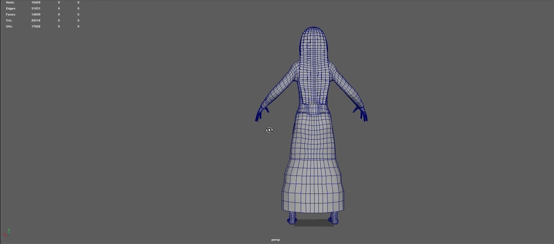Female Ghost AR VR Low Poly Model Low-poly 3D model_7