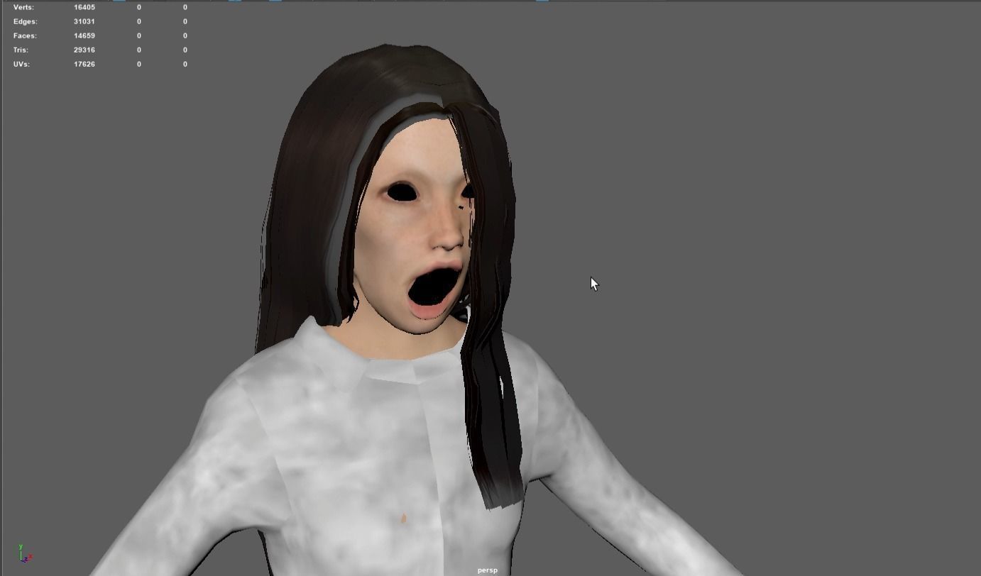 Female Ghost AR VR Low Poly Model Low-poly 3D model_8