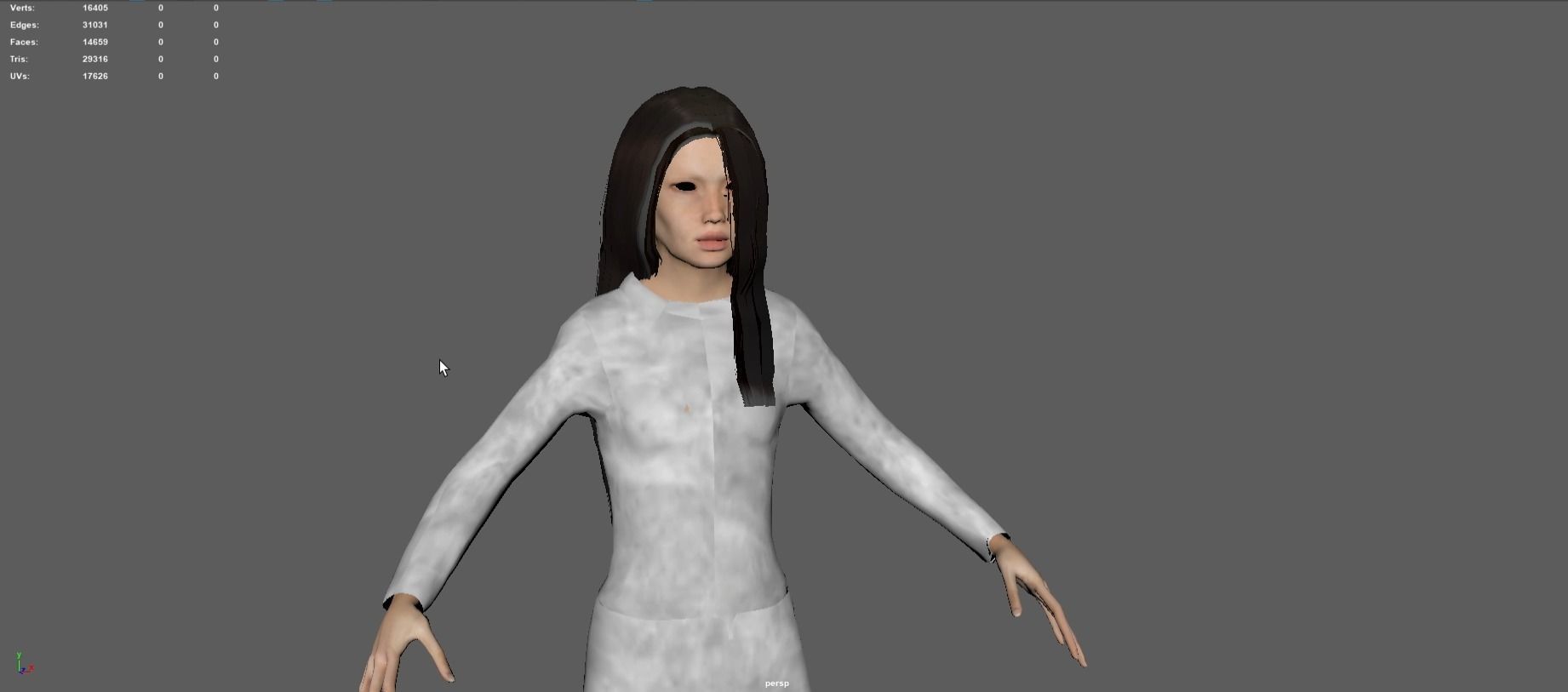 Female Ghost AR VR Low Poly Model Low-poly 3D model_10