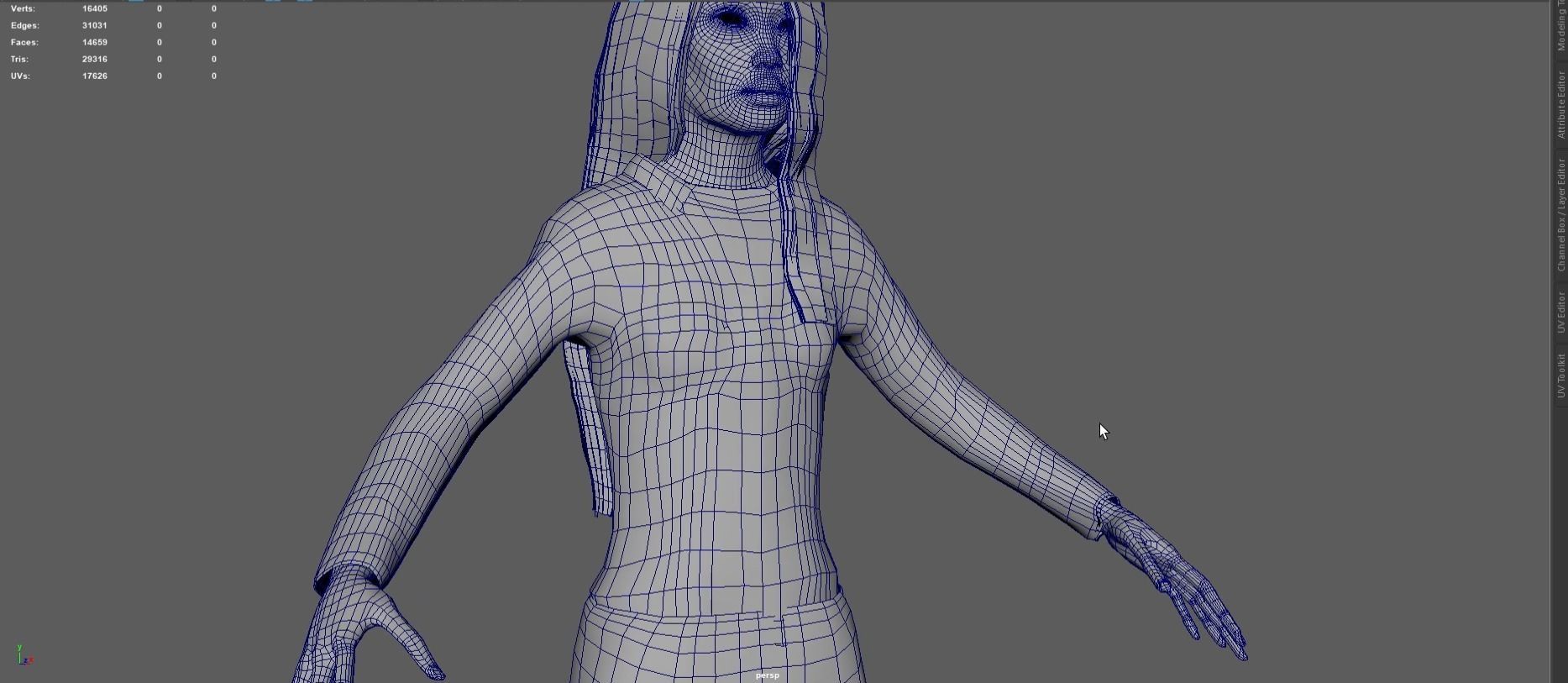 Female Ghost AR VR Low Poly Model Low-poly 3D model_6