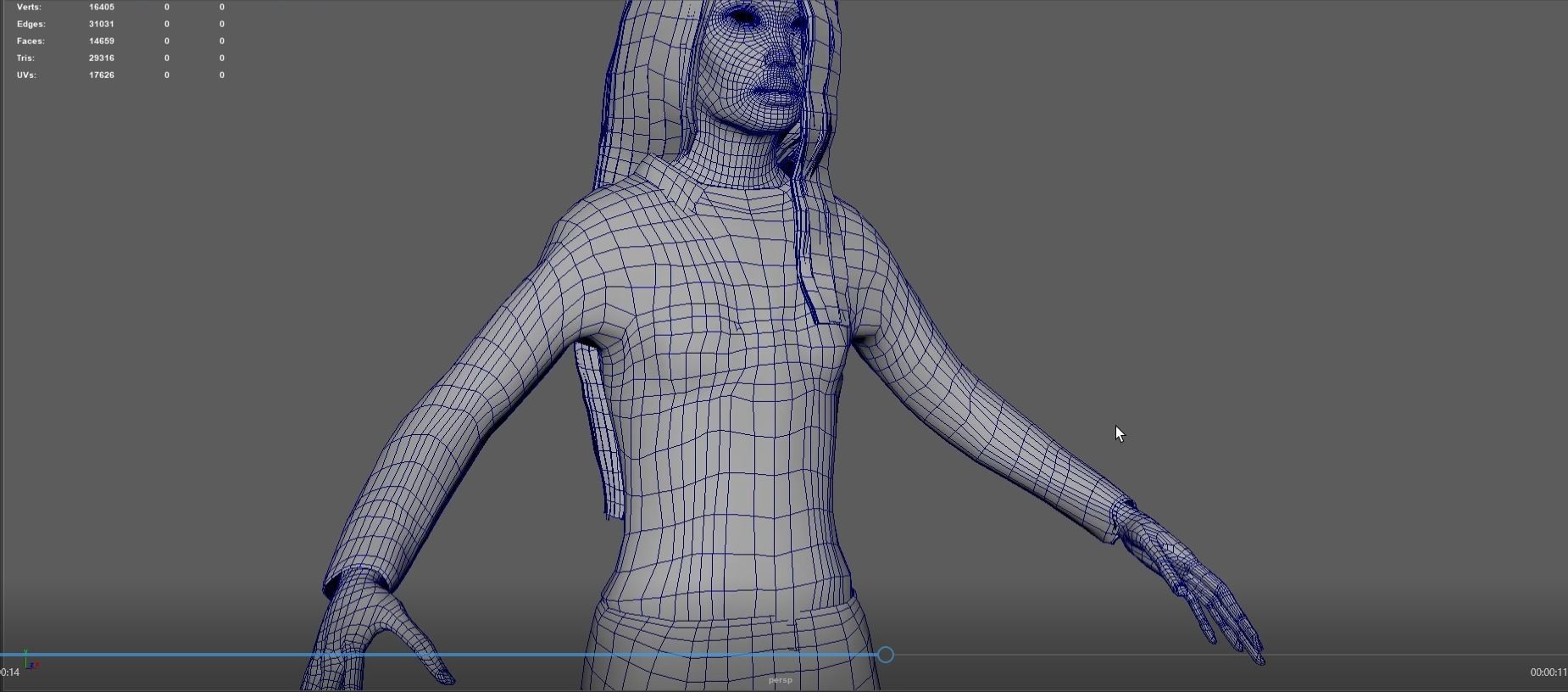 Female Ghost AR VR Low Poly Model Low-poly 3D model_5