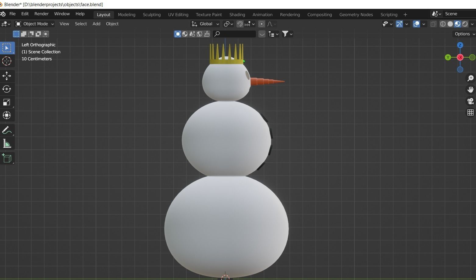 king snowman made in blender Low-poly 3D model_4