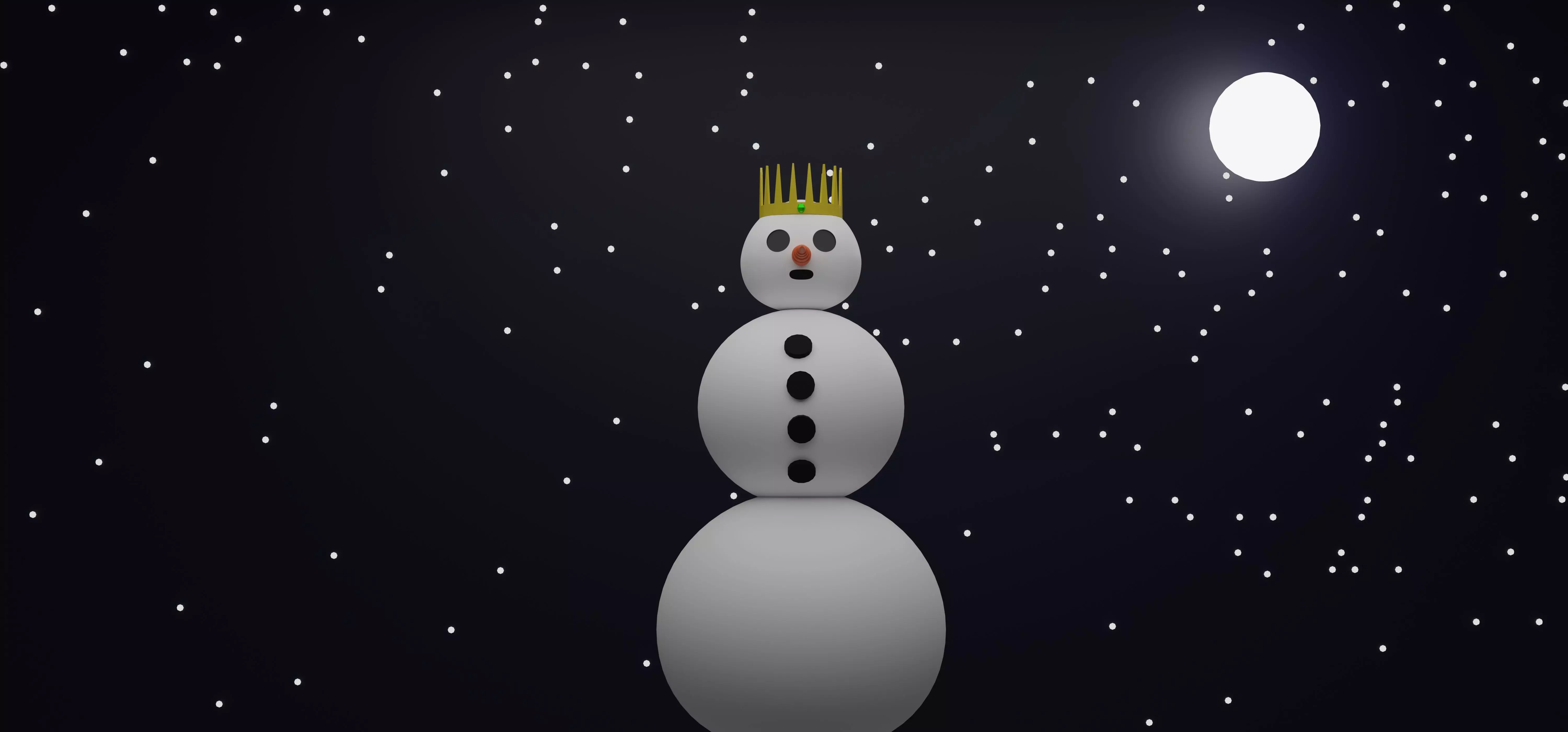 king snowman made in blender Low-poly 3D model_0