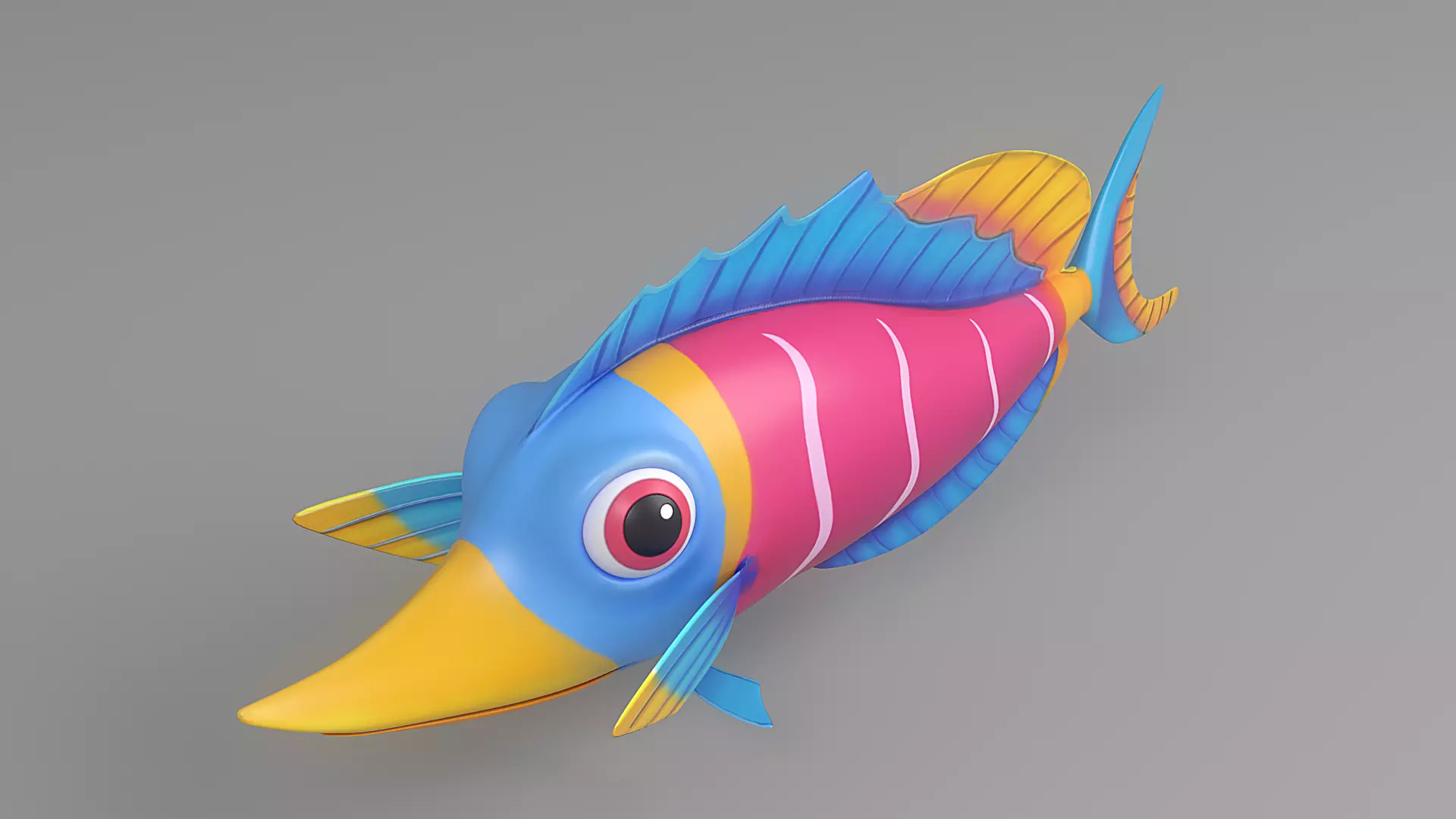 Cartoon Fish 2 Low-poly 3D model_0