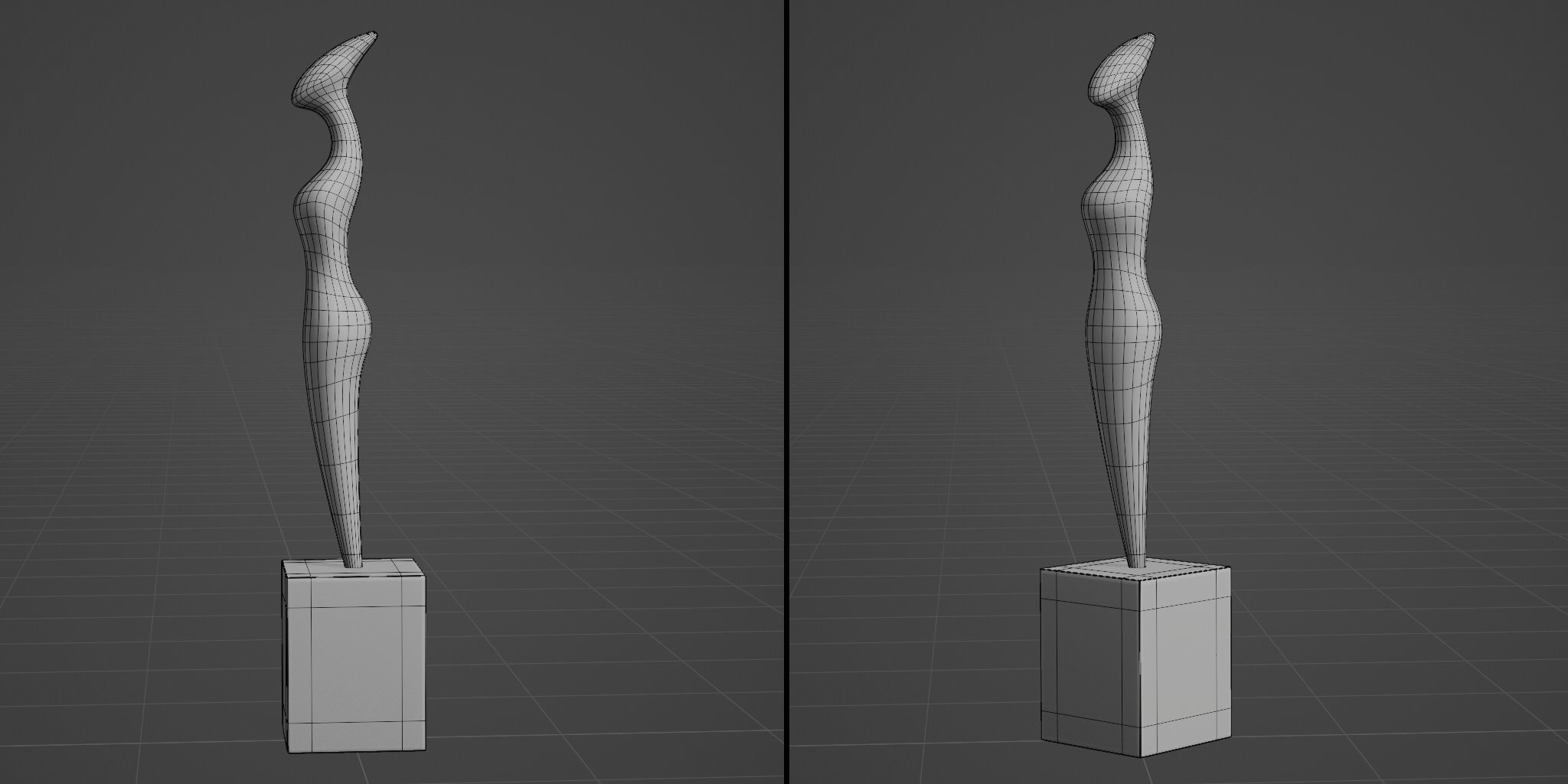 Modern abstract sculpture 042 Low-poly 3D model_8