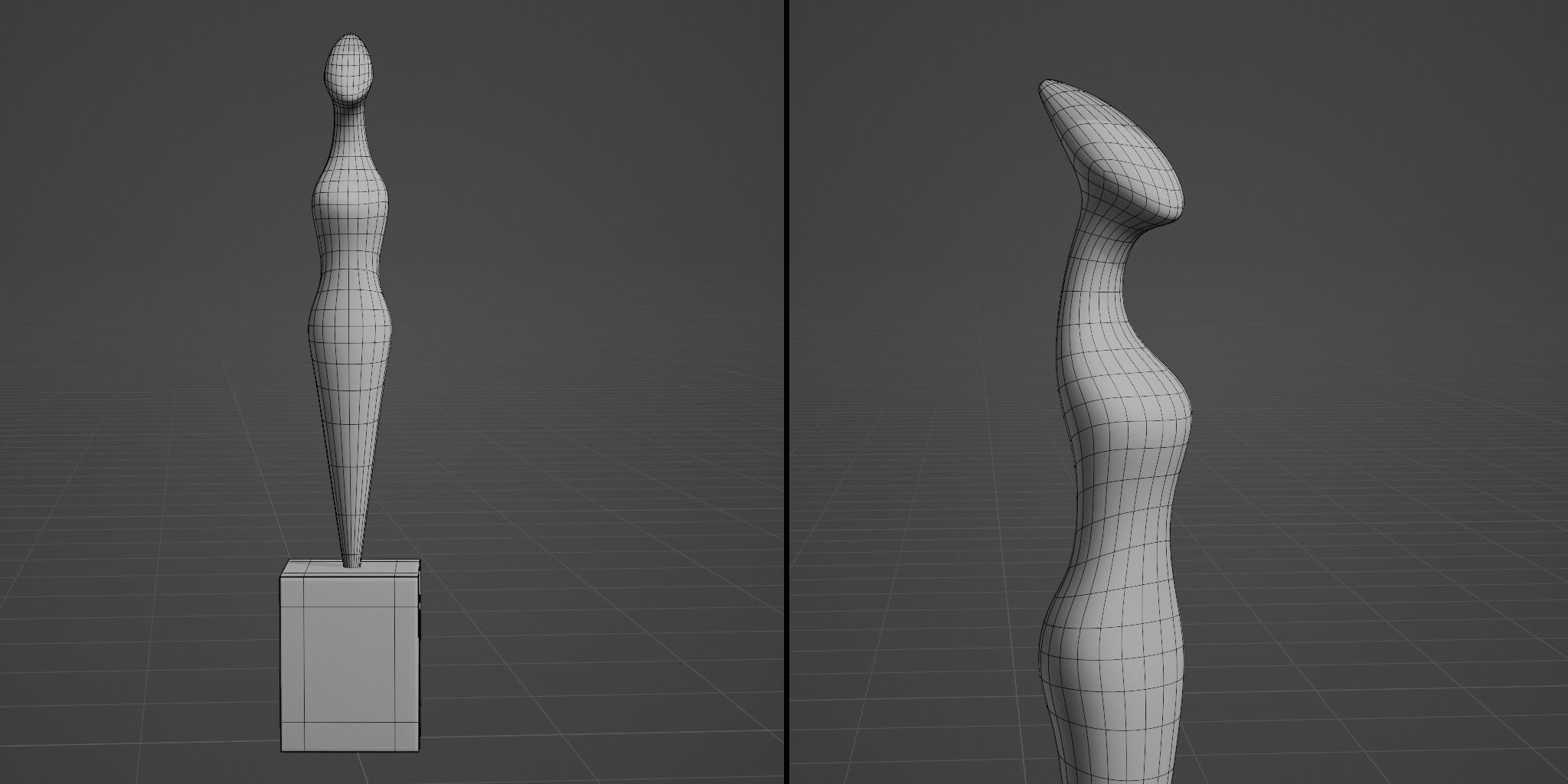 Modern abstract sculpture 042 Low-poly 3D model_9