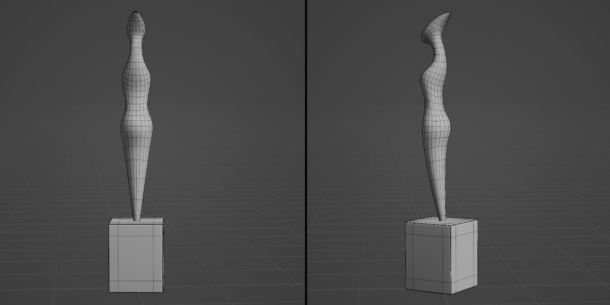 Modern abstract sculpture 042 Low-poly 3D model_7