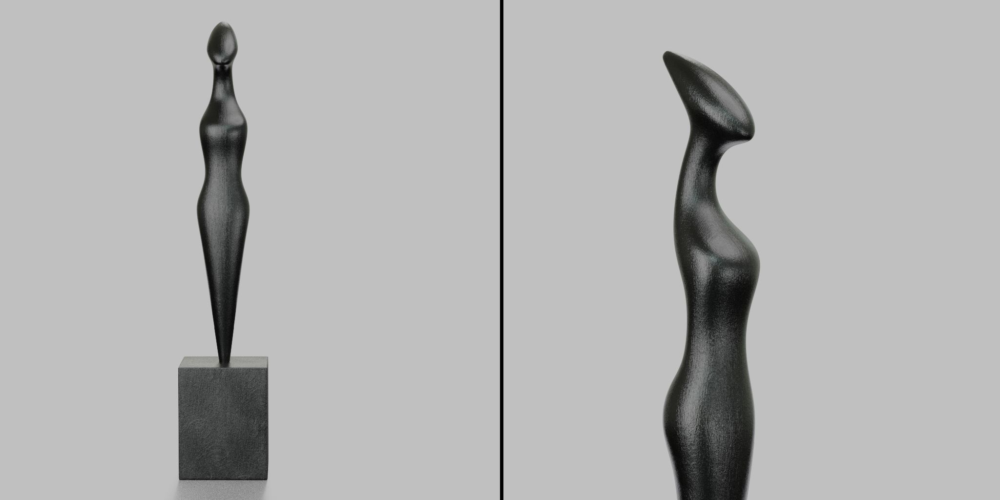 Modern abstract sculpture 042 Low-poly 3D model_4