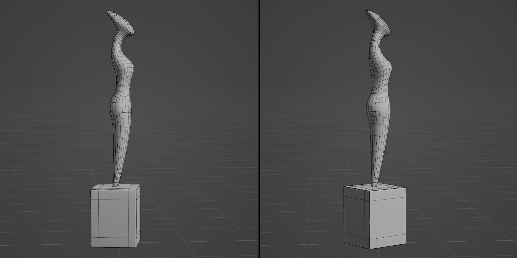 Modern abstract sculpture 042 Low-poly 3D model_6