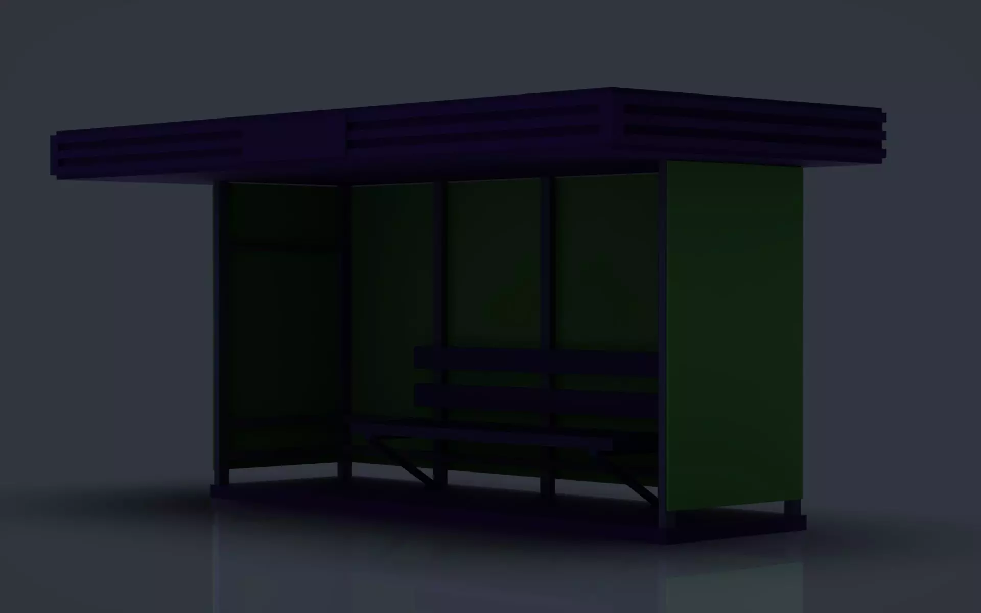 Retro bus shelter 3D print model