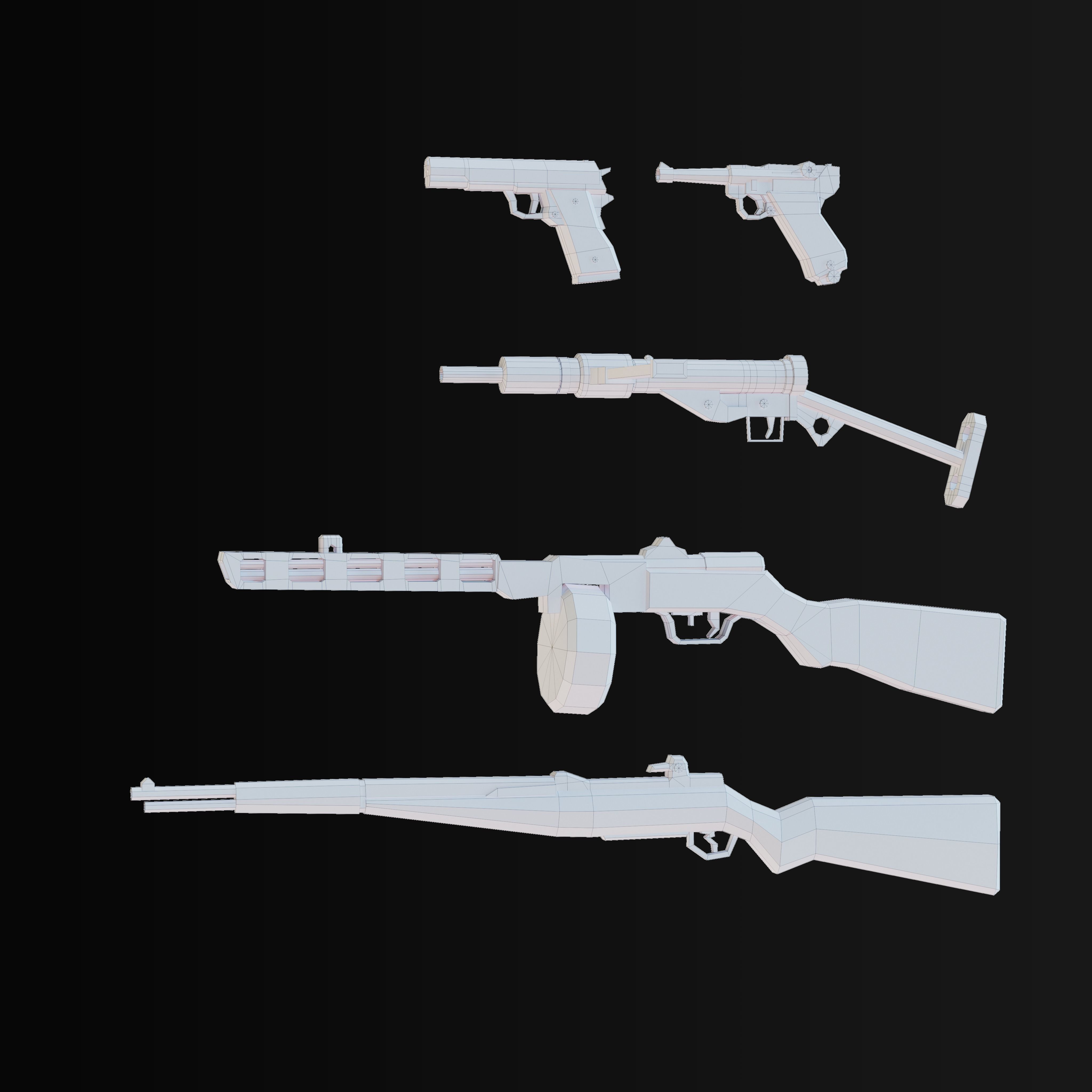 Low Poly Weapon Asset Pack Free low-poly 3D model_10