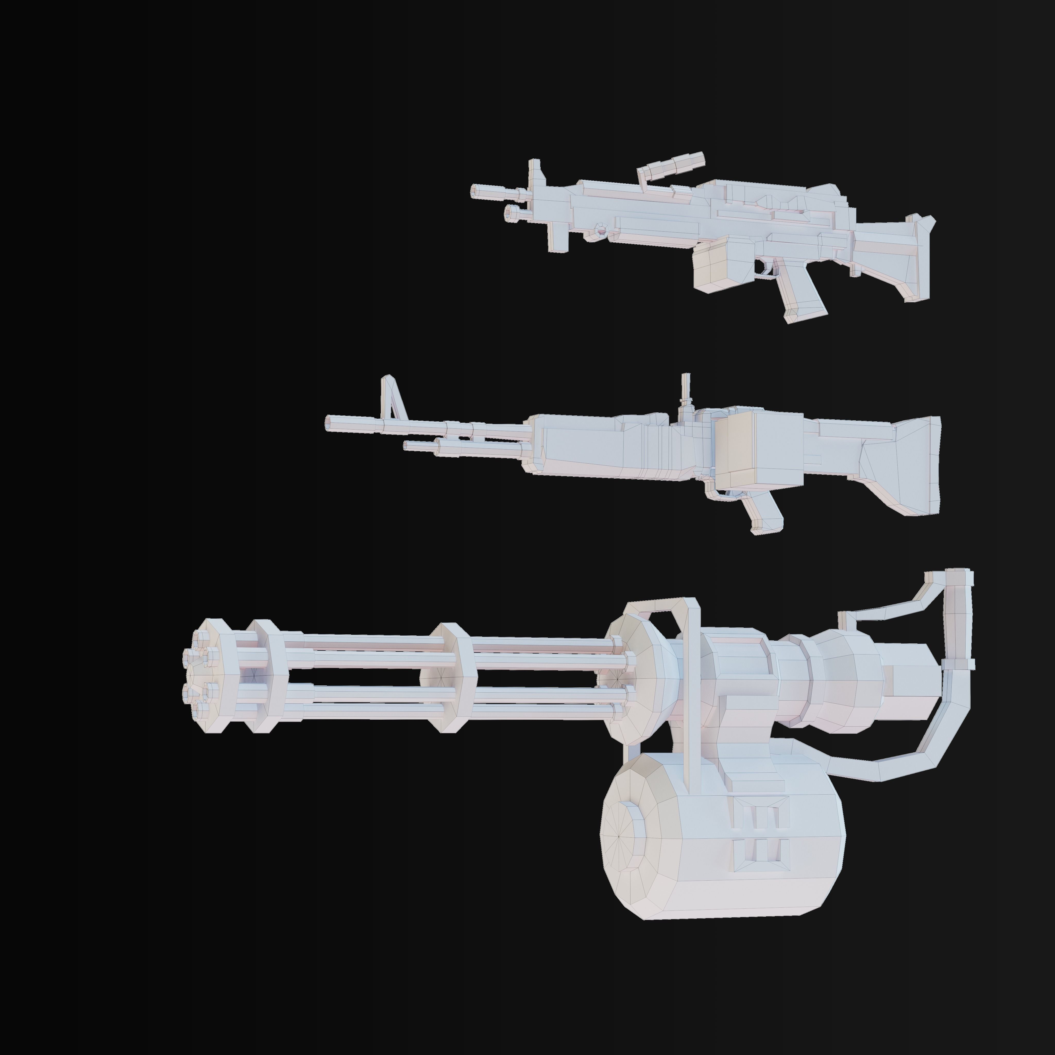 Low Poly Weapon Asset Pack Free low-poly 3D model_8