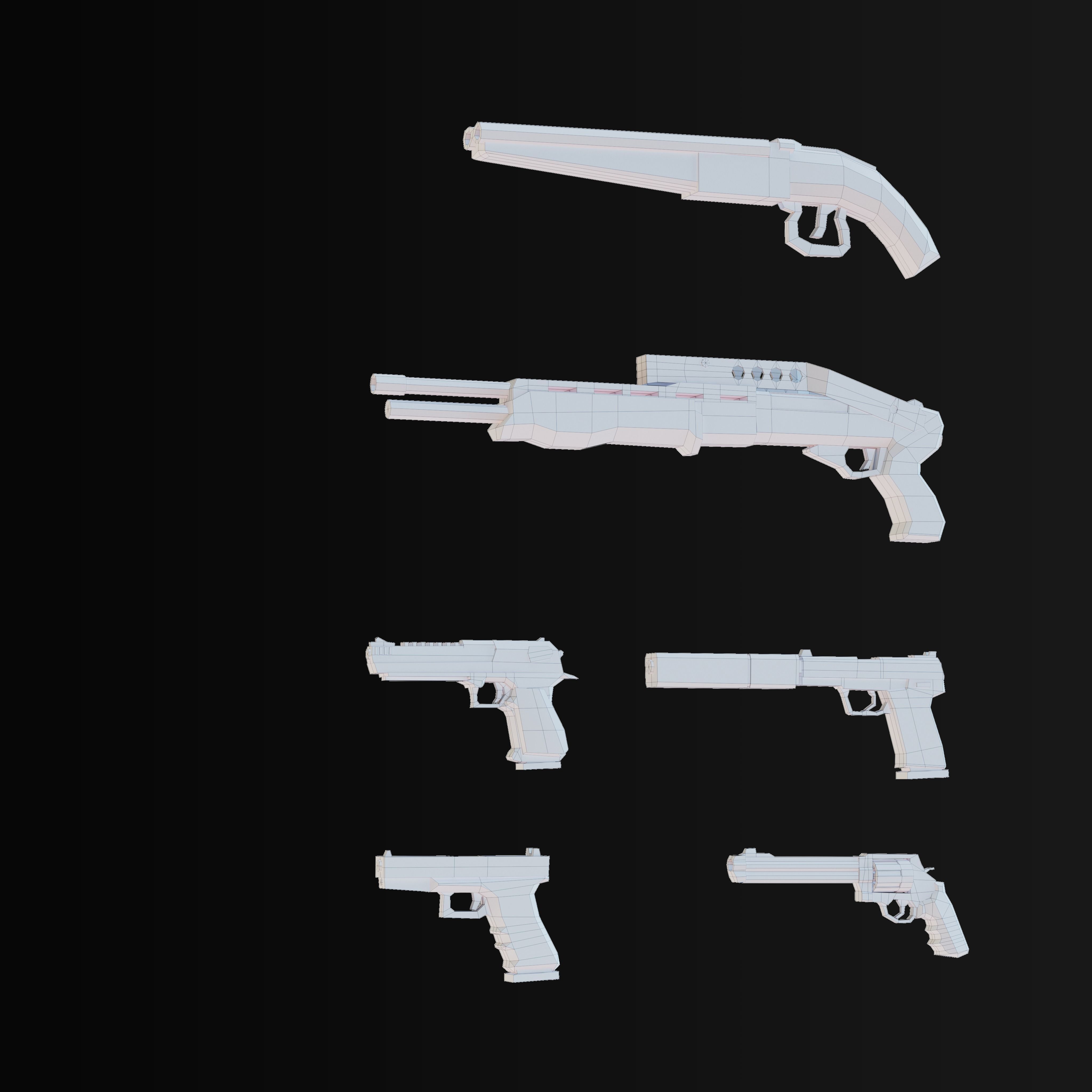 Low Poly Weapon Asset Pack Free low-poly 3D model_11