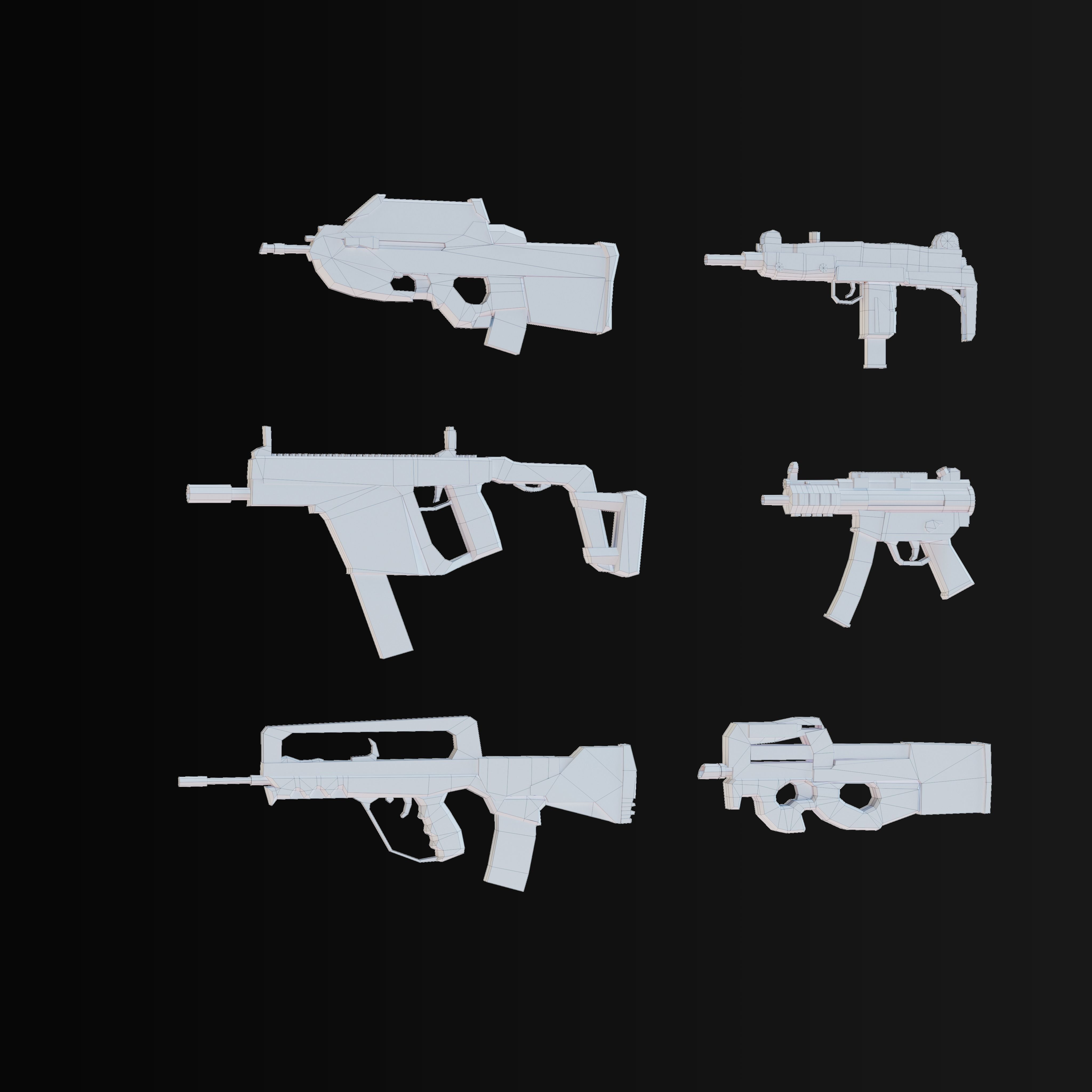 Low Poly Weapon Asset Pack Free low-poly 3D model_12