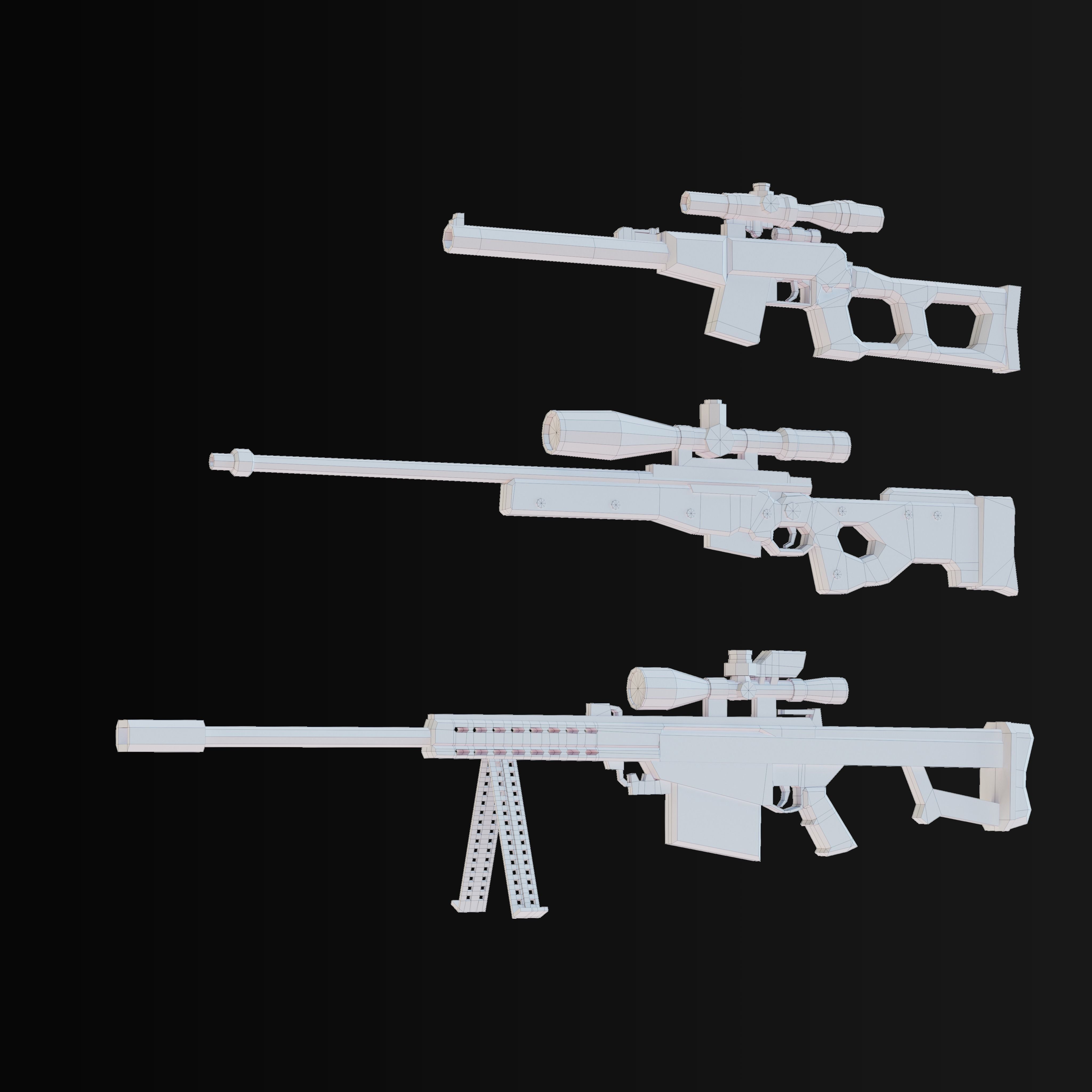 Low Poly Weapon Asset Pack Free low-poly 3D model_9