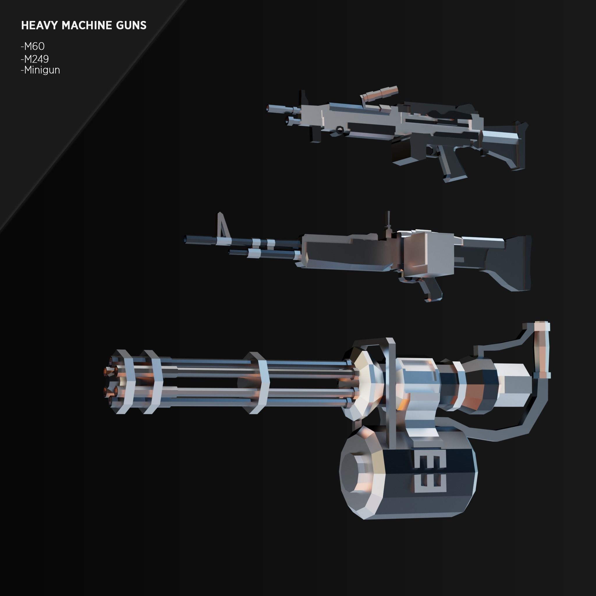 Low Poly Weapon Asset Pack Free low-poly 3D model_2