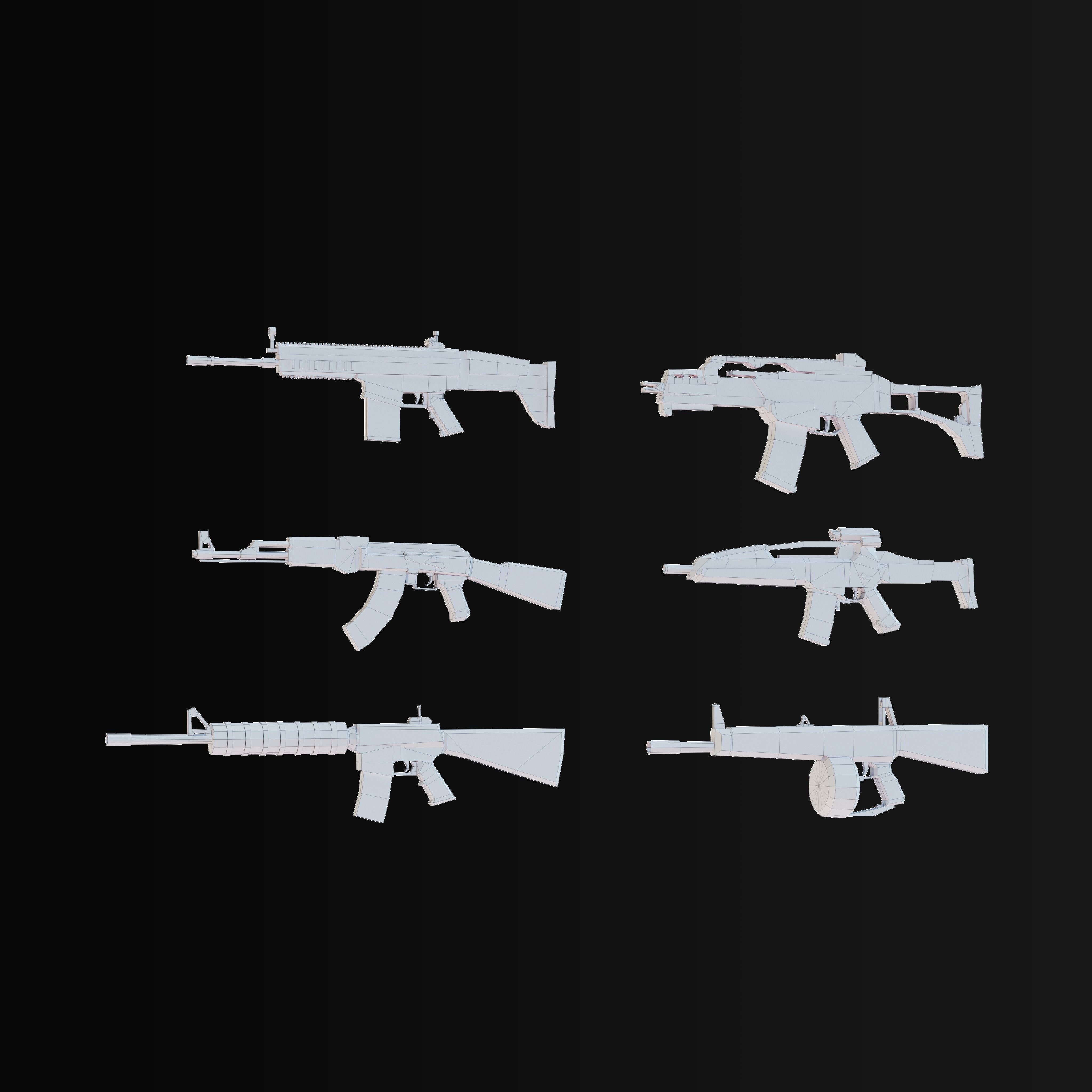 Low Poly Weapon Asset Pack Free low-poly 3D model_13