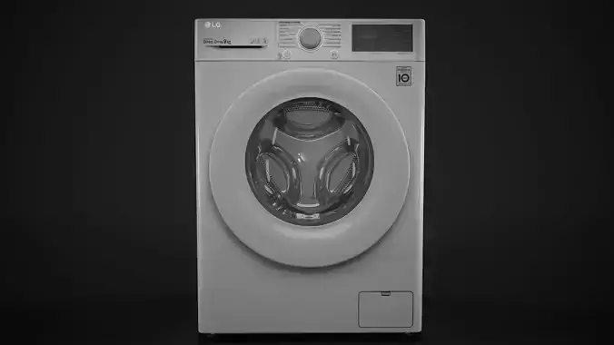 Washing machine with LG branding 3D model