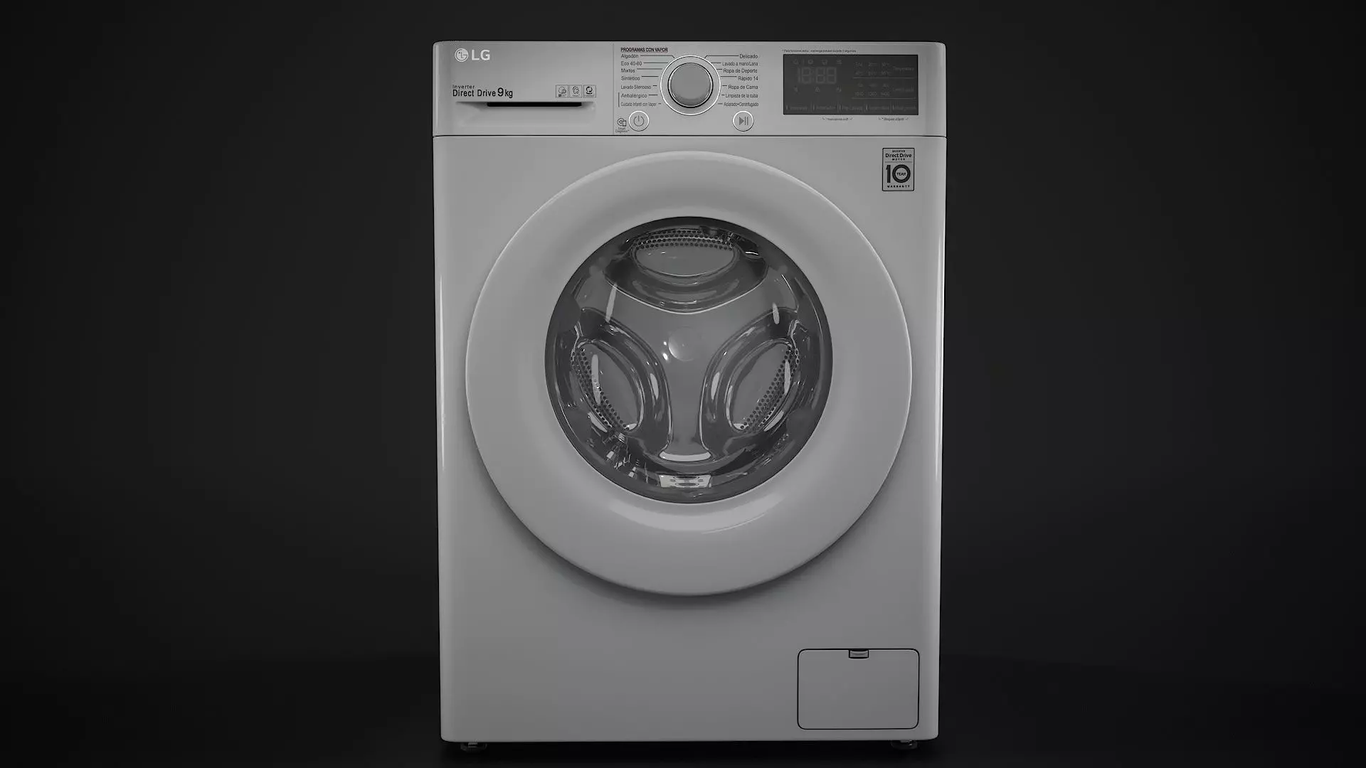 Washing machine with LG branding 3D model_0