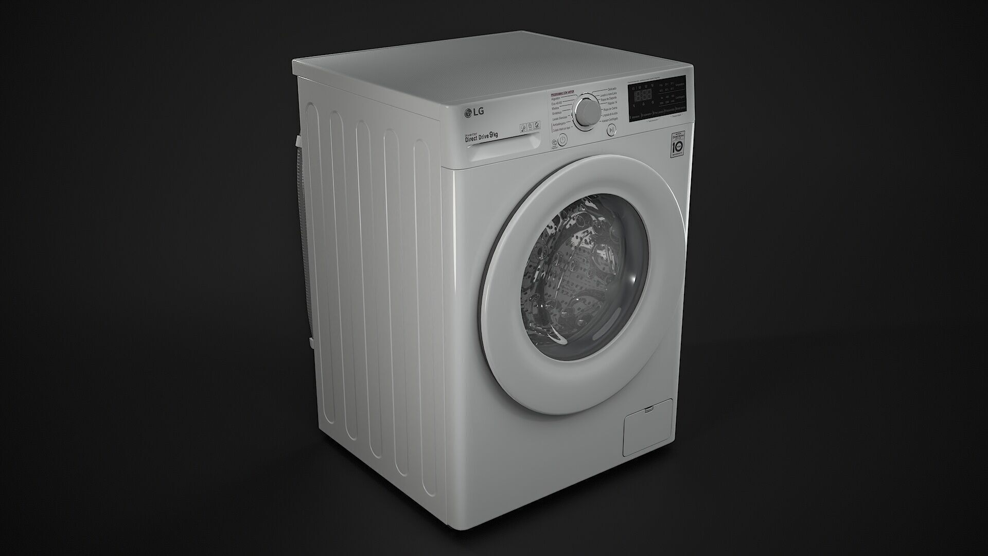 Washing machine with LG branding 3D model_1