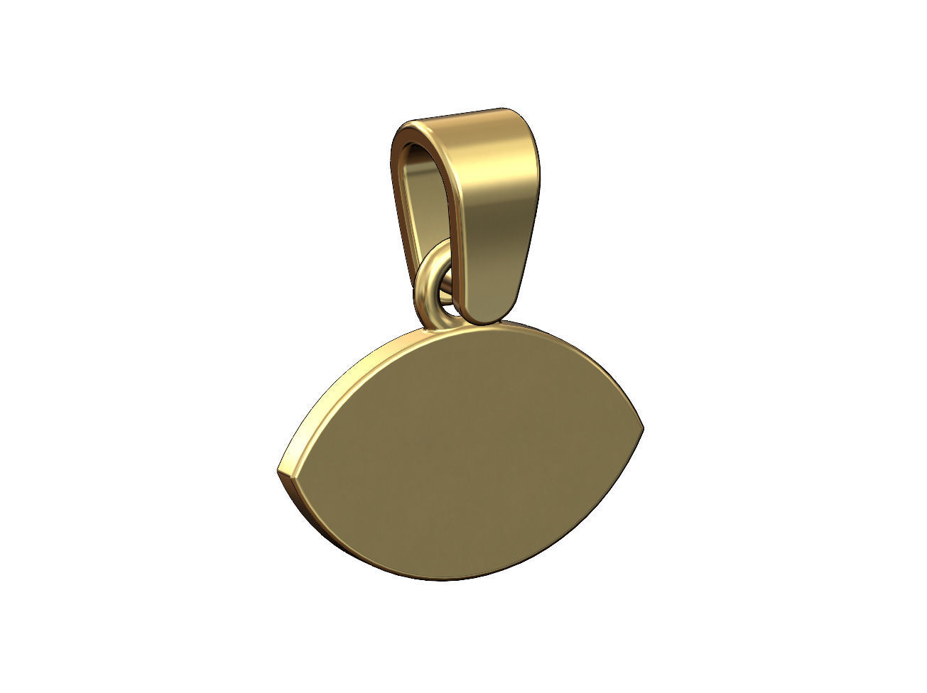 Evil eye diamond cluster pendant charm with bail 3D print model_2