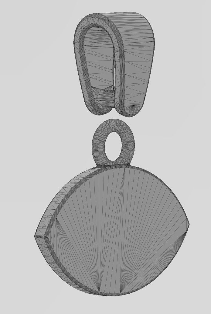 Evil eye diamond cluster pendant charm with bail 3D print model_12