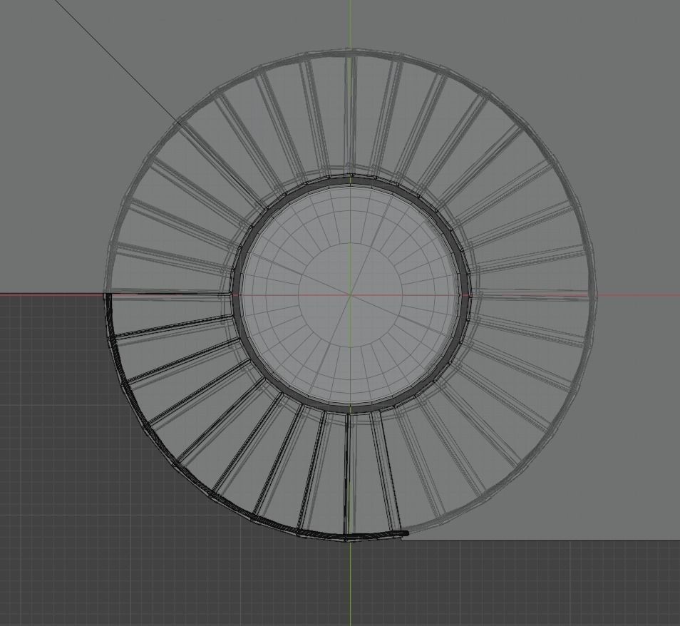 Elevator and stairs Low-poly 3D model_19