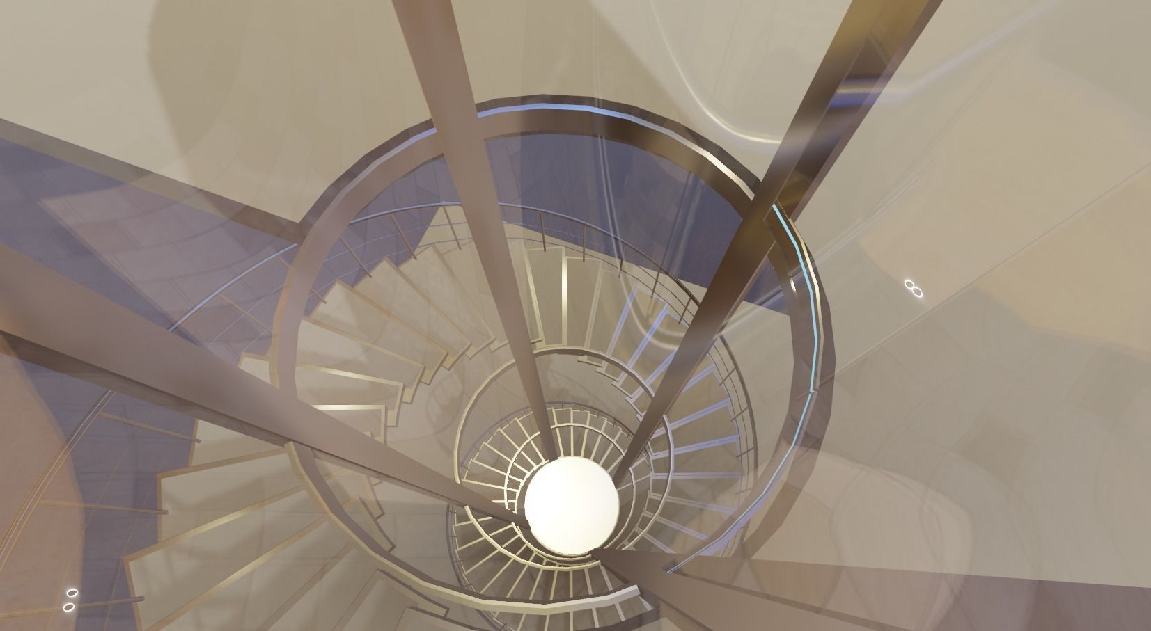 Elevator and stairs Low-poly 3D model_8