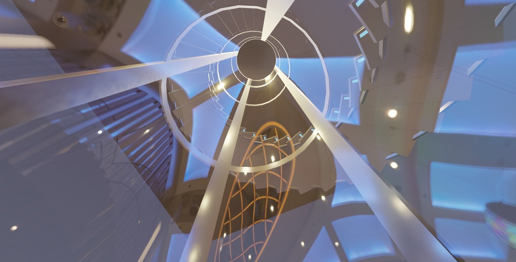 Elevator and stairs Low-poly 3D model_9