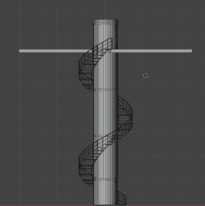 Elevator and stairs Low-poly 3D model_18