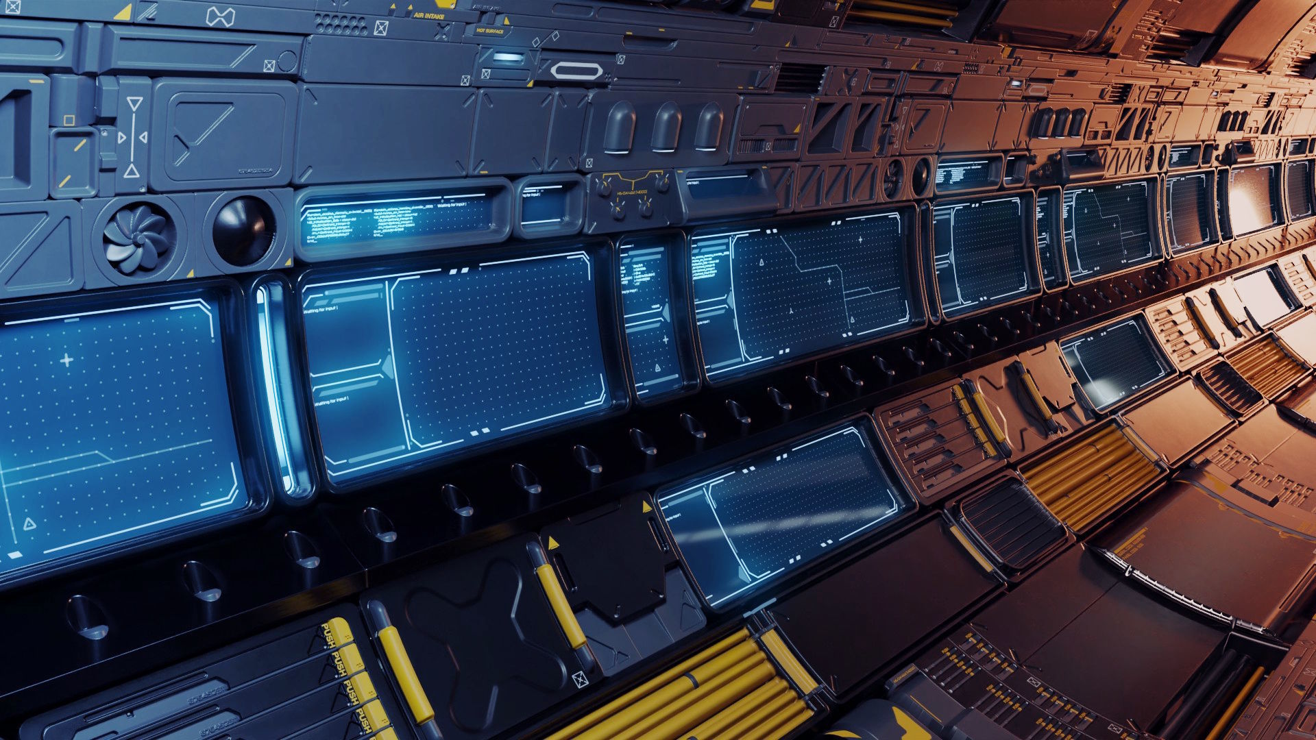 Sci-fi trim sheet 3D model_2