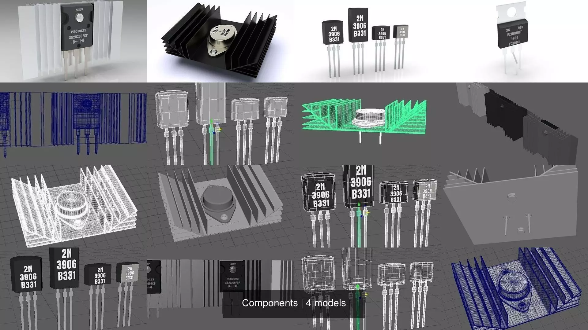 Components electronic component 3D Model Collection_0