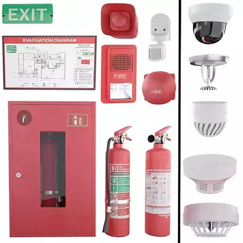 Fire and security alarms Fire extinguishers and sensors