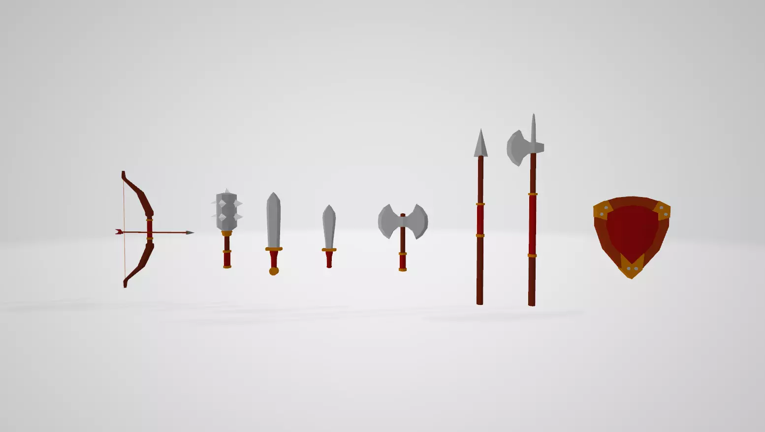 Medieval Weapon Pack Lowpoly Low-poly 3D model