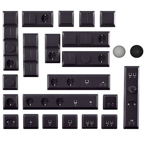 Sockets and switches Schneider Electric Glossa 3D model