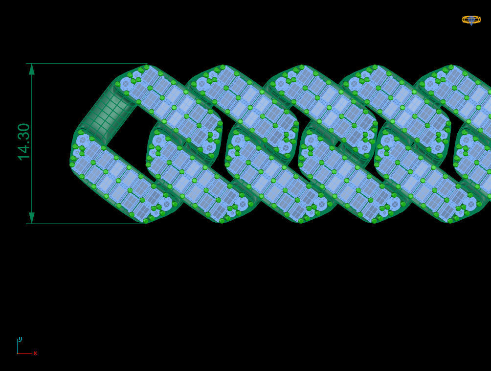 cubic chain with baguettes 3D print model_5
