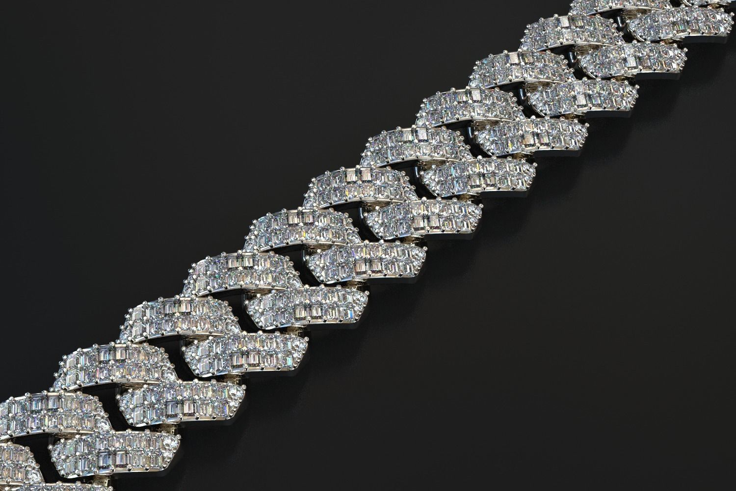 cubic chain with baguettes 3D print model_2