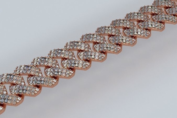 cubic chain with baguettes 3D print model