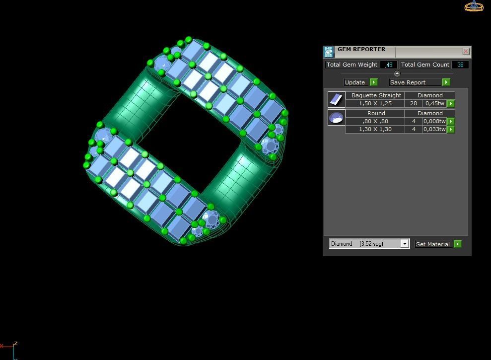 cubic chain with baguettes 3D print model_6