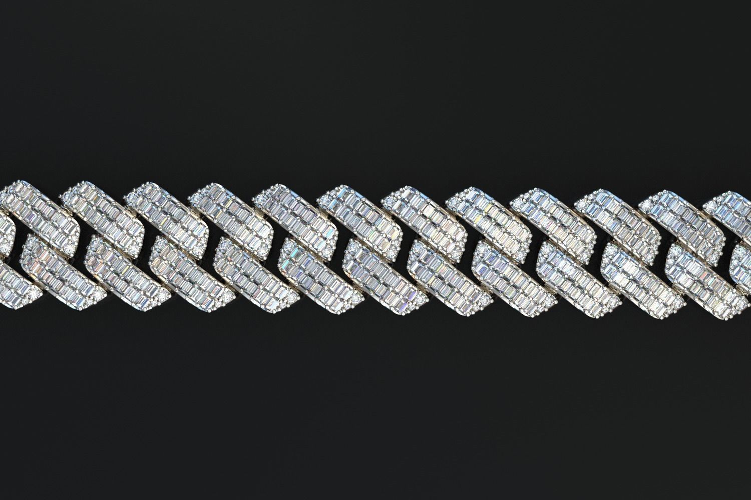 cubic chain with baguettes 3D print model_3