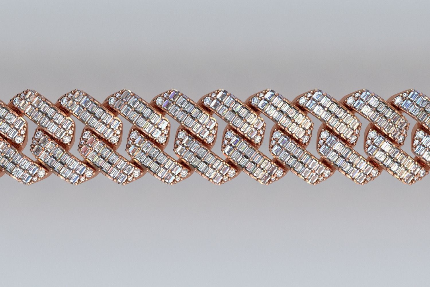 cubic chain with baguettes 3D print model_1