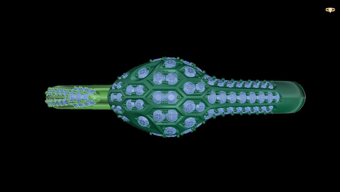 bracelet snake ring with flowers 3D print model_1