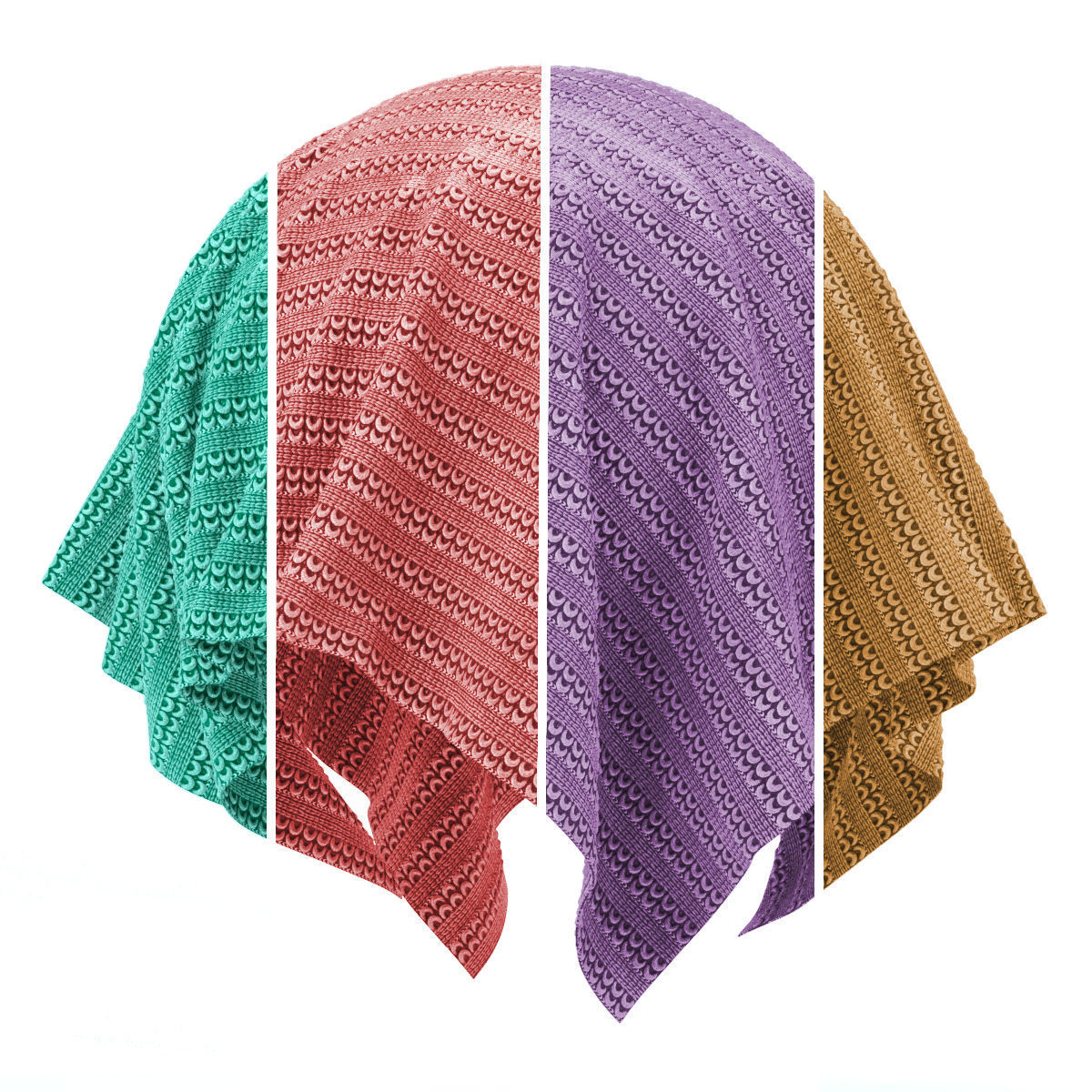 Textures set  of Knitted vintage blanket fabric 5 textures Texture_5