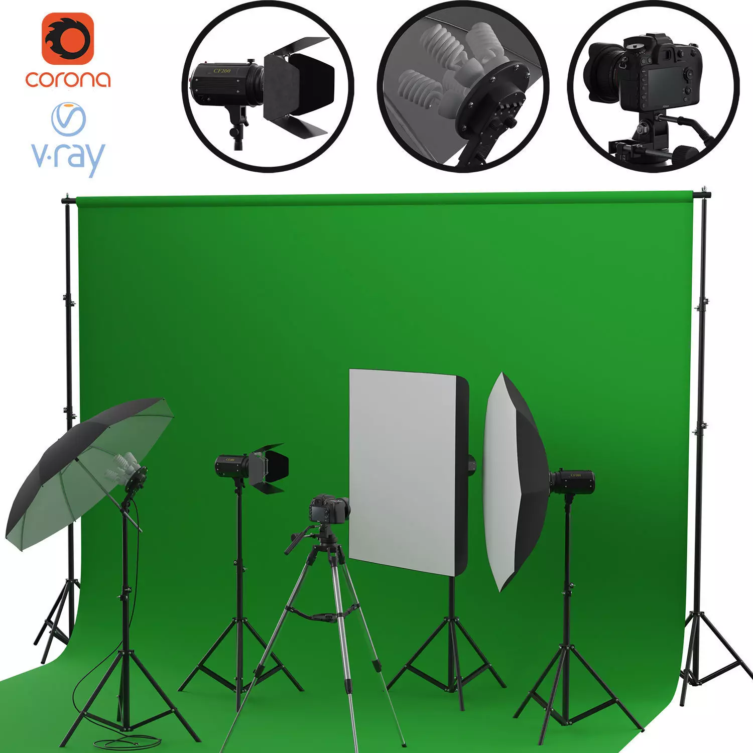 Photo Studio Set 3D model