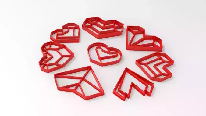 heart cookie cutter kit 3d print model