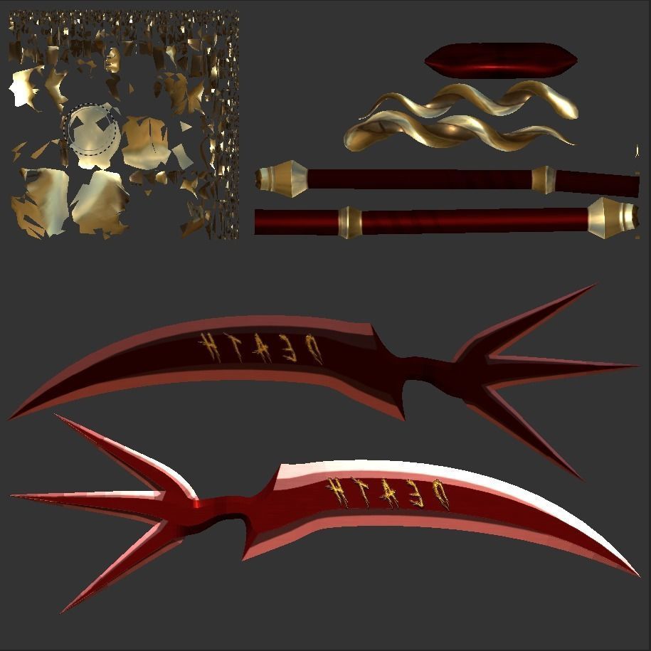 Female Scythe Demon - 3D game ready character Low-poly 3D model_16