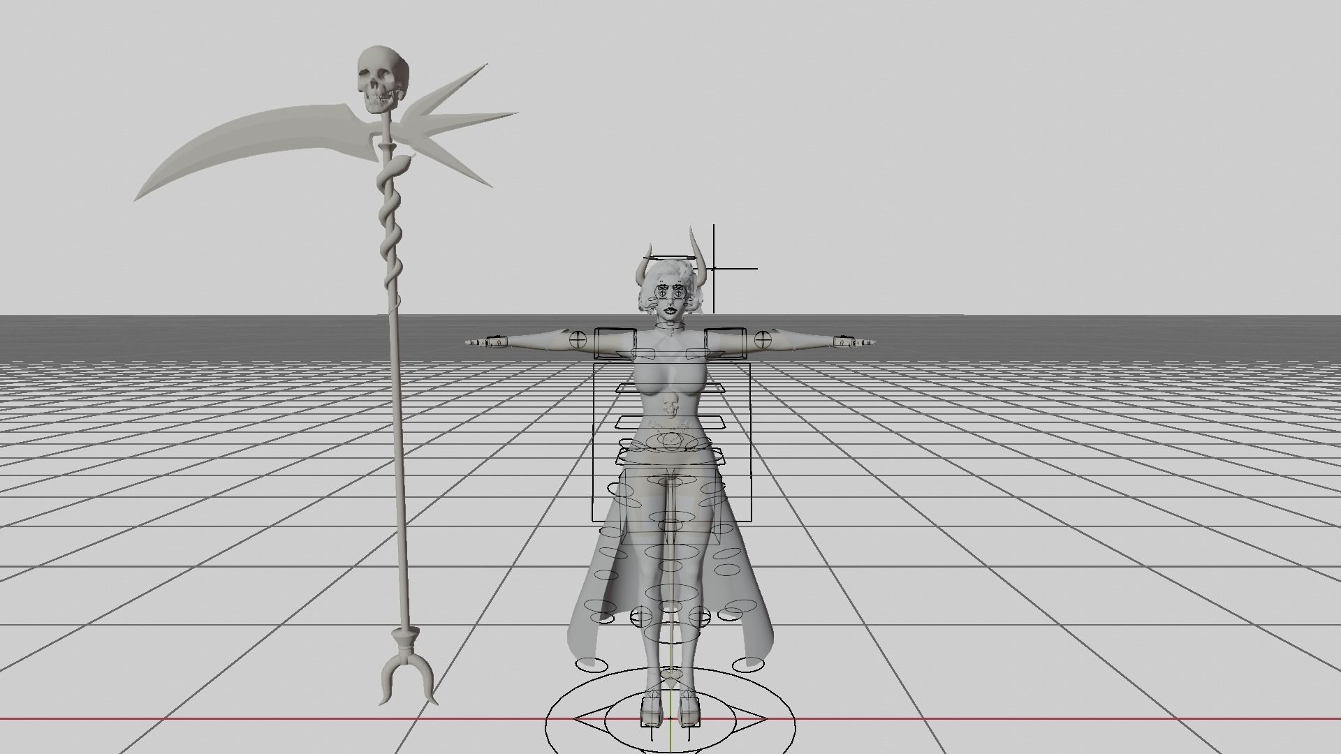 Female Scythe Demon - 3D game ready character Low-poly 3D model_11